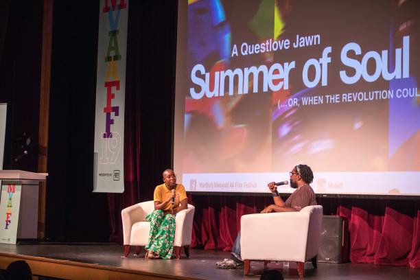 Nwaka Onwusa interviewing Questlove following a Summer of Soul screening